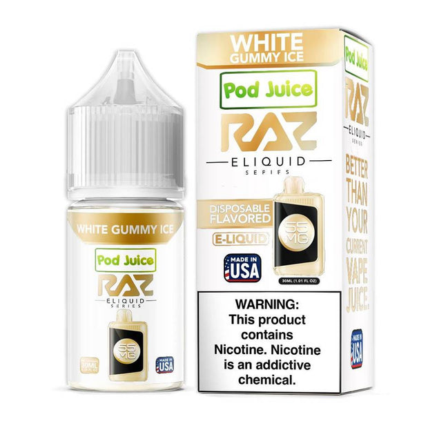 Pod Juice x Raz - White Gummy ice Nicotine Salt - 30mL