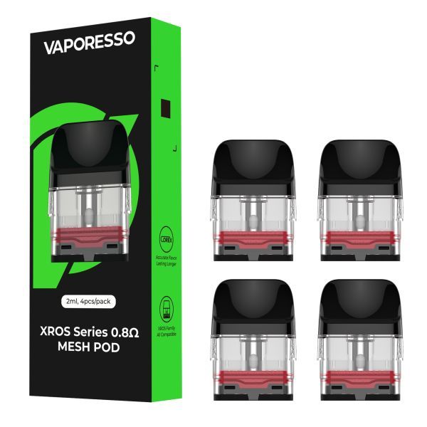 Vaporesso - Top-Fill XROS Replacement Pods - 3mL - 4 Count - 0.8ohm