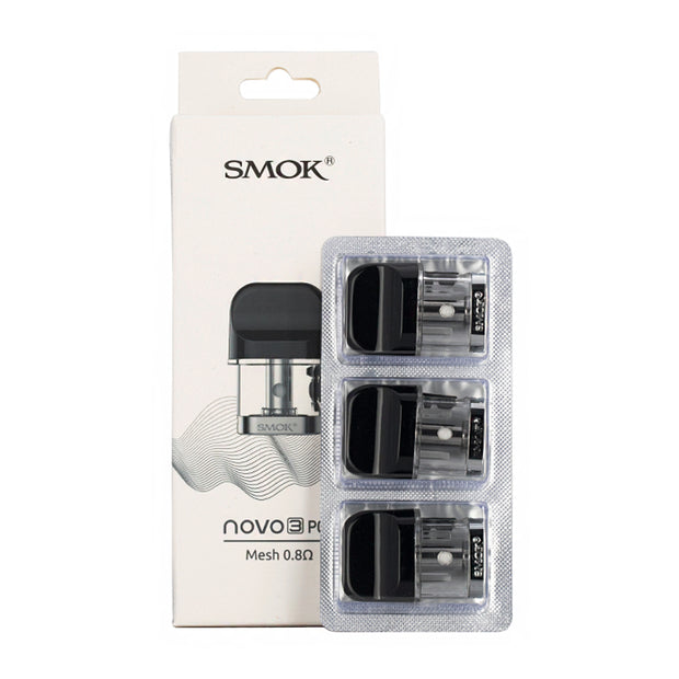 SMOK - Novo 3 Replacement Pods - 3 Count - 2ML - MTL 0.8ohm Mesh